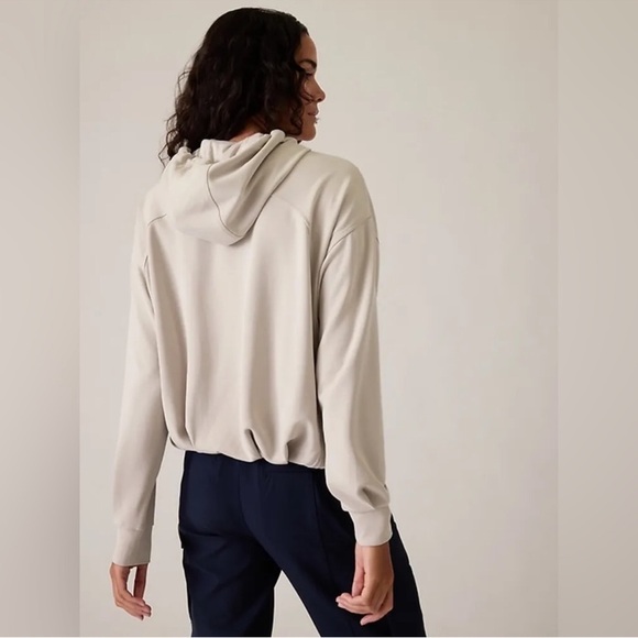 Athleta Seasoft Bubble Hem Cropped Hoodie Large - Picture 2 of 12